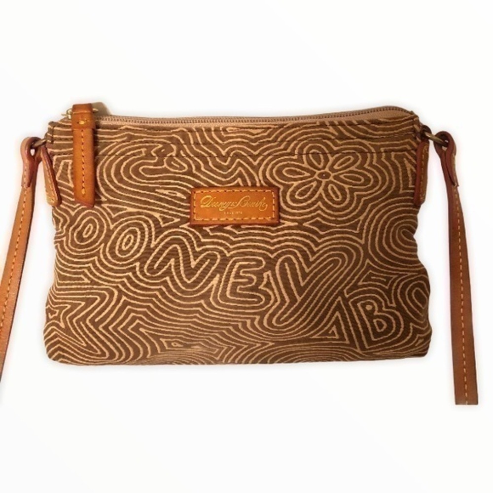 Dooney & Bourke Brown Script Small Bag - image 1